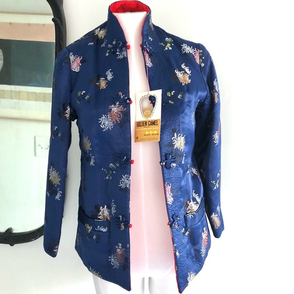 Golden Camel Brand Satin Asian Quilted Jacket NWT - Picture 1 of 8